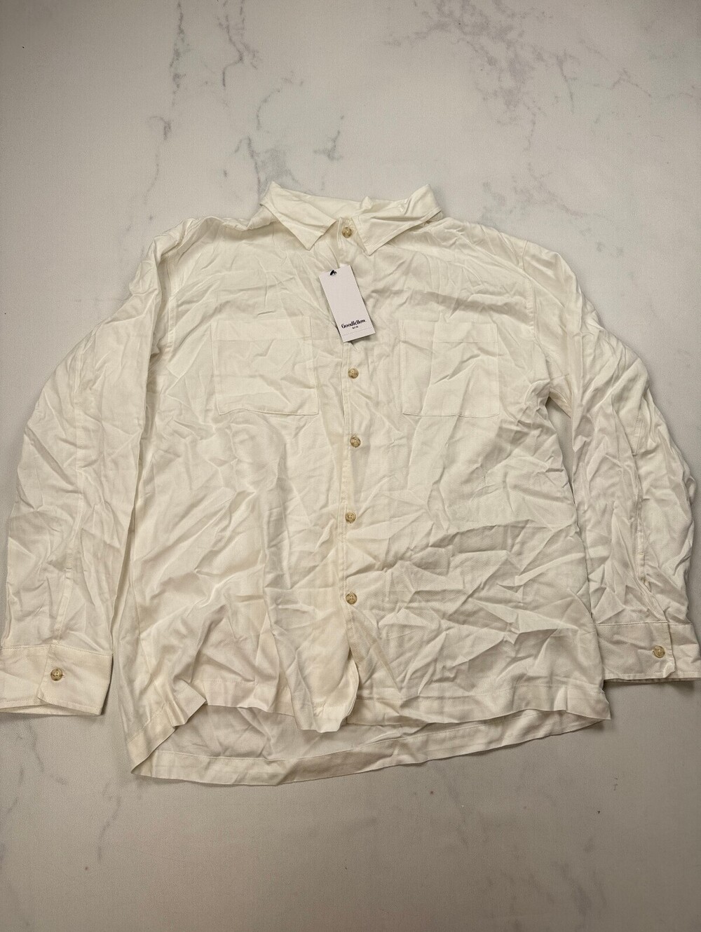Goodfellow & Co Button-Up Shirt White Classic Modern Classic - Mens L